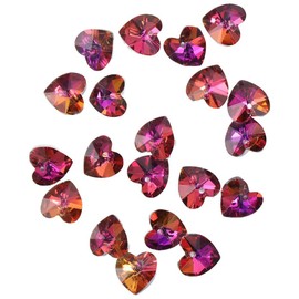 YYlingx 20Pcs Heart Shaped Crystal Glass Pendants, 14MM Crystal Beads with Hole, Heart Charms Pendants for DIY Project Earring Necklaces Bracelets Jewelry Making