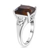 Shop LC Smoky Quartz Mix Stainless Steel Platinum Plated Ring