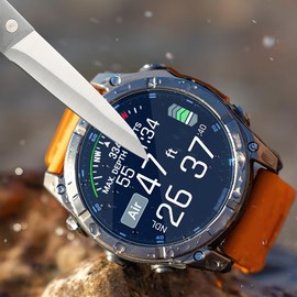 Macolink 3-Pack Screen Protector Compatible for Garmin Fenix 8 47mm / Fenix E/Forerunner 935 Smartwatch + Silicone Anti-dust Plugs, Tempered Glass Anti Scratch, Bubble Free