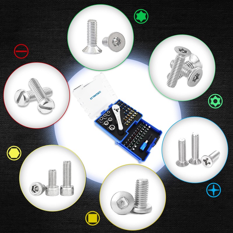 ELUMPLUS 1/4" Mini Ratchet Set (58-Piece), Small Ratchet Wrenches Set,