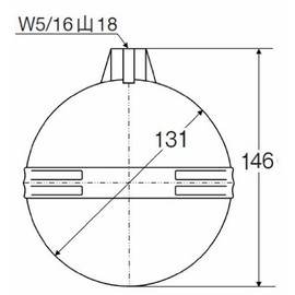 SANEI V41-84-135 Polyball Ball Tap for Toilets, Diameter 5.3 inches (135 mm)