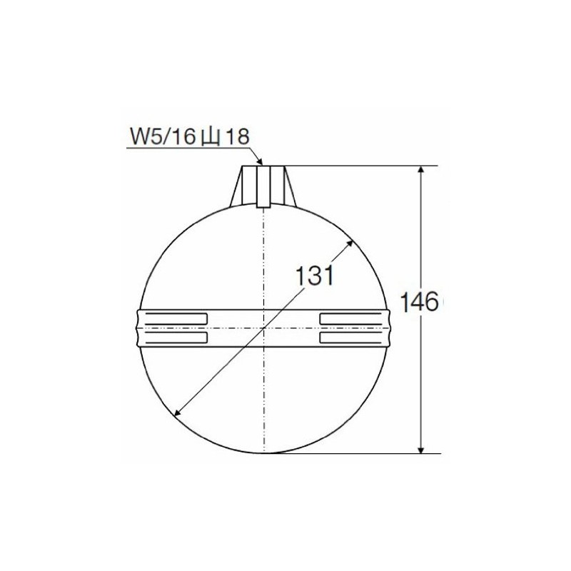 SANEI V41-84-135 Polyball Ball Tap for Toilets, Diameter 5.3 inches