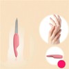 Pink Folding Nail File Metal Stainless Steel Professional Tool Double