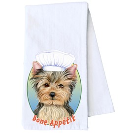 Best of Breed Yorkie Puppy Cut - Tomoyo Pitcher Kitchen Tea Towel Size 12" x 18" 100% Cotton
