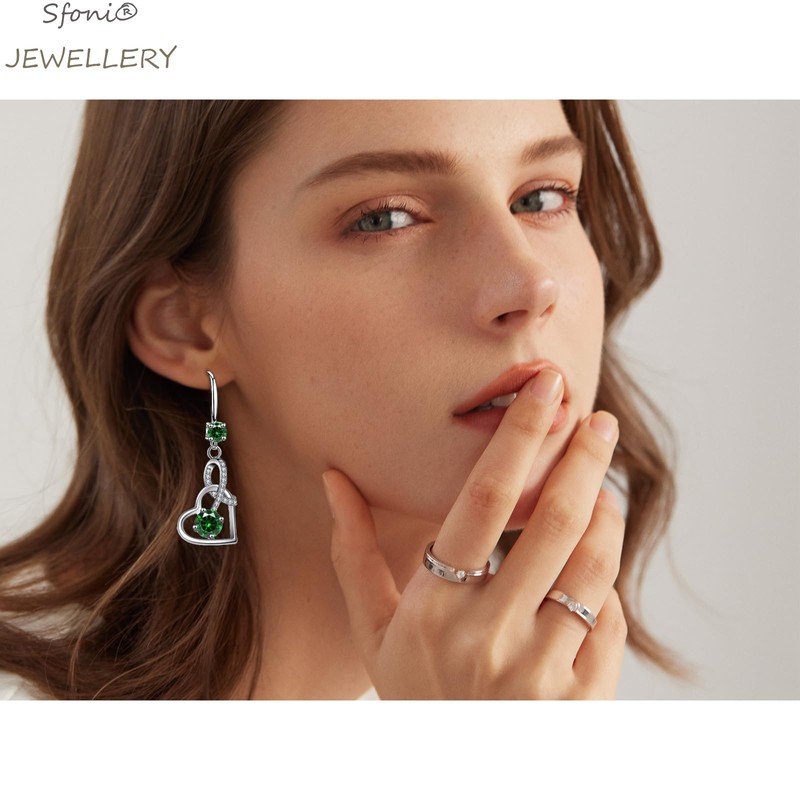 Drop Earrings for Women, Hypoallergenic Silver Dangly Earrings with Cubic