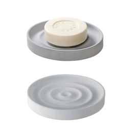 Namvo Diatomaceous Earth Soap Dish, 1 Pack Water Absorbent Stone Tray, Diatomaceous Earth Soap Holder, Quick Drying Elliptical Soap Saver for Shower, Bathroom, Kitchen, Sink, Grey