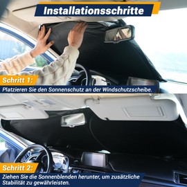 Beurseaf Sun Protection Car Front Windscreen Interior, Sun Protection Car, Car UV Protection, 2025 Foldable Reflective Parasol with UV Protection for Car Windscreen (M)