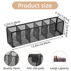 mekueeex 2 Pcs Mesh Desk Organizer Metal Mesh Pen Holder Desktop Stationery Pencil Caddy Organizer Basket