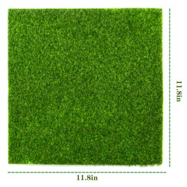 AUEAR, Artificial Garden Grass Life-Like Lawns Squares Fake Fairy Grass Mats Fake Turf Patch Ornament Garden Grass Decoration (3 Pack, 12"x12")