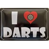 Deko7 Tin Sign 30 x 20 cm I Love Darts