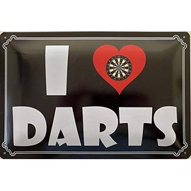 Deko7 Tin Sign 30 x 20 cm I Love Darts