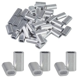 VINFUTIN Single Barrel Crimp Sleeve Kit, Aluminum Alloy Crimping Loop Sleeve Fishing Line Tube Connector (Inside Dia-1.8 * 3.7mm-100pcs)