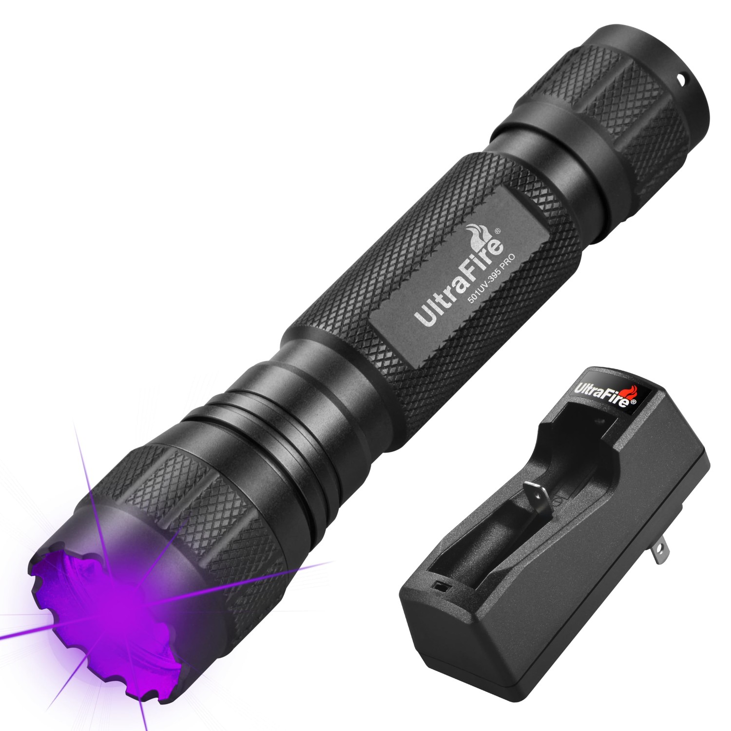 ULTRAFIRE UV Flashlight, 395-405 nm Single Mode LED Black Light ...