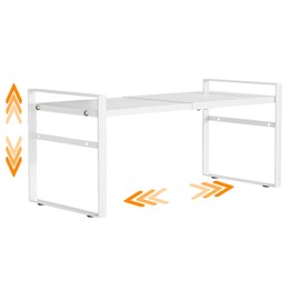 LJHFUQHUHU Expandable Cabinet Shelf Organizer Riser for Kitchen Pantry Cupboard Under Sink Countertop,kitchen cabinet shelf (white)