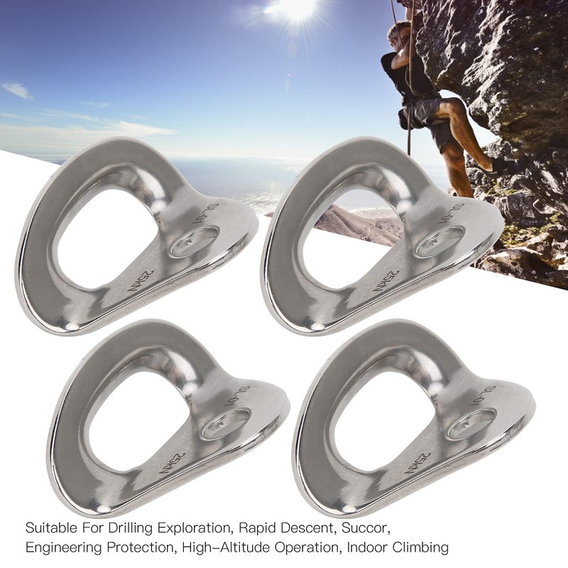 POENVFPO Climbing Hanger, 25 KN Bearing Capacity, 4Pcs Stainless Steel
