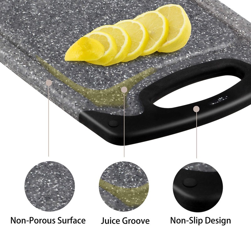 Famiry Reversible Cutting Board Set Of 3, Plastic Chopping Board