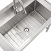 TRINITY Stainless Steel Rectangular Sink Protector Grid with Centered Drain,