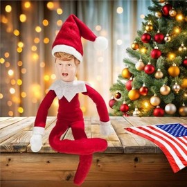 Party Monkeys Trump Holiday Suit Christmas Elf Decoration — A Festive Ornament for Holiday and Fun-Loving Families, Funny Gag Gifts | The #1 Unique (Red)