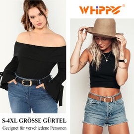 WHIPPY Women Plus Size Leather Belt Fashion Cowhide Belt with Fixed Pin Buckle for Jeans Pants Dress, H-black + brown (gold buckle)
