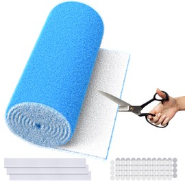 Air Vent Filters 20"X120", MERV 8 Electrostatic Cut to Size floor vent Roll, Blue & White Cut to Fit Air Vent Filters for Home Floor, Ceiling, Refrigeration, HVAC Vent And More, Compression Packing