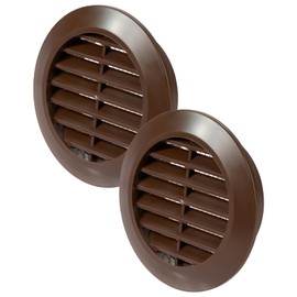 Vent Systems 60 mm / 2.36" Inch - Pack of 2 Brown Door Air Register - Ventilation Grille - Indoor Vent Grates - Bathroom, Cabinet, Garage Through The Door Vent Cover