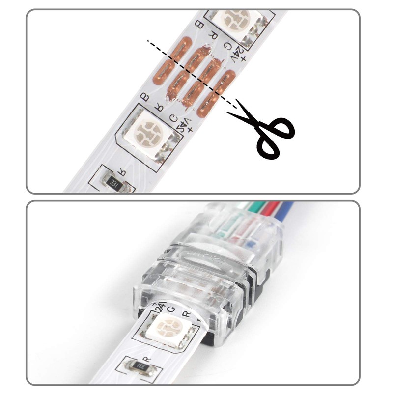 RGBZONE 10 Pack RGB 4Pin LED Strip Connector for 10mm