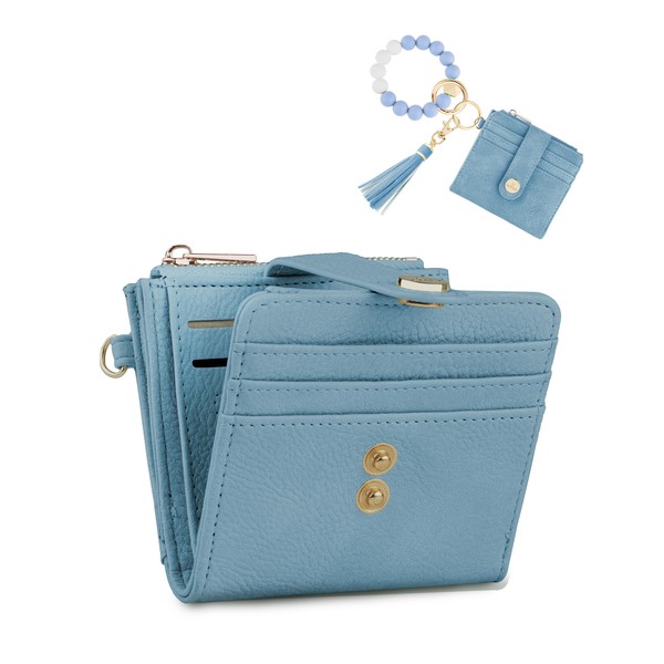 Sunpour Small Wristlet Wallets for Women Keychain Wristlet Wallet RFID