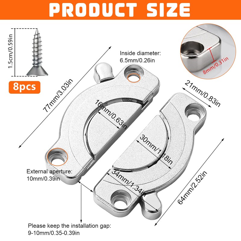 XTUDOU Pack of 2 Worktop Connectors, Table Top Connectors, Turning