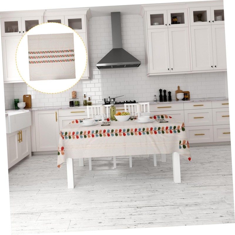 LABRIMP Elegant Winter Table Cover Rectangular Christmas Tablecloth Holiday Washable