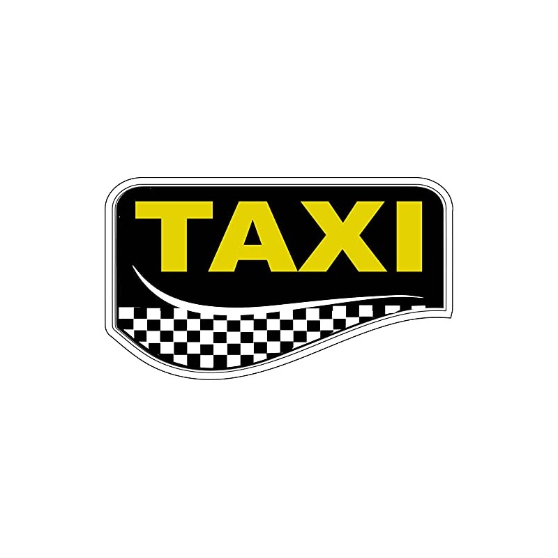 Taxi Sticker Decal Checkerboard Pattern (2 Pack) p150