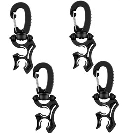 Gokoti 4 Pcs Scuba Diving Double Hose Holder Clip Scuba Diving Double BCD Hose Clip Diving and Snorkeling Equipment Accessories