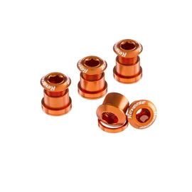 Reverse Chain Ring Bolt + Nut – MTB Aluminium – Set of 4 – 9g., Orange