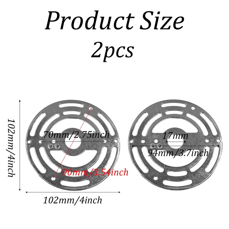 Runseaway 2Pcs Universal Light Fixture Mounting Bracket Kit, 4” Round