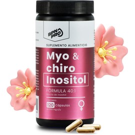 Inositol Myo Inositol y D-Chiro-Inositol 40:1-120 Cápsulas con Ácido Fólico y Vitamina D3 | Suplemento Alimenticio Sin Sabor, Sin Gluten ni Aditivos | Vitaminas para Mujer 100% Natural | BPN PRO