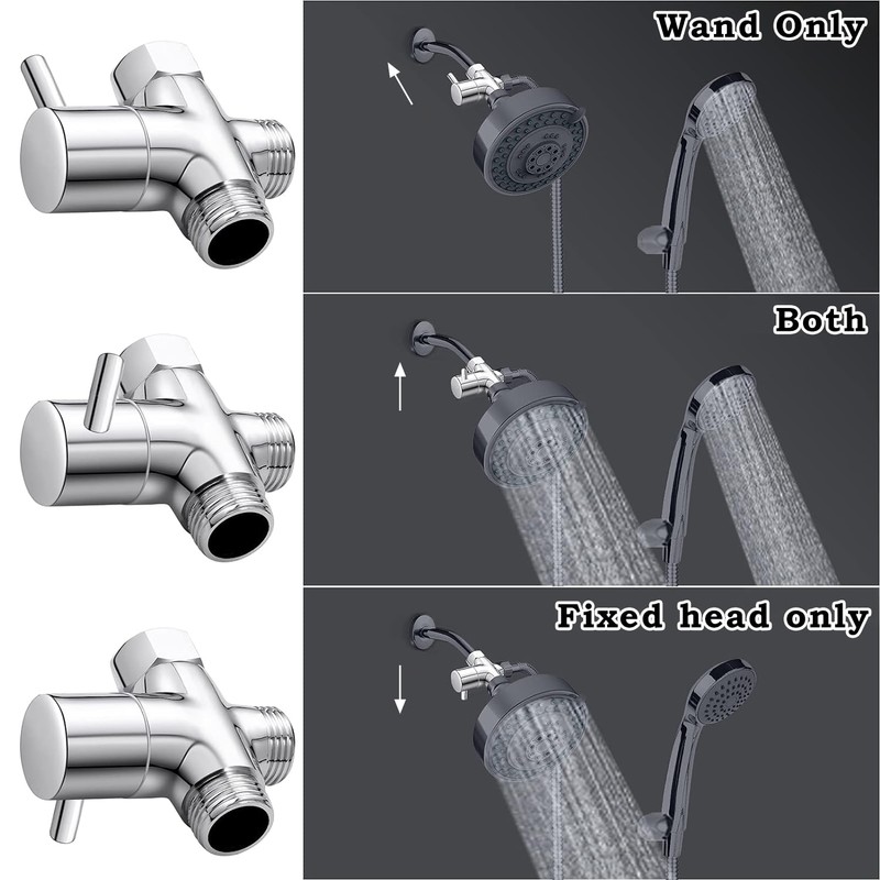 1 Piece 3 Way Valve Diverter Valve Diverter for Shower