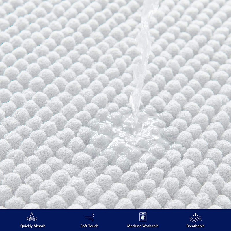 subrtex Chenille Bath Mats for Bathroom Extra Soft and Water