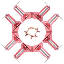 Knpwer Set of 4 90 Degree Right Angle Clamp, Angle Tensioner Wood Metal Welding Frame Tensioner Picture Frame Screw Clamp Corner Clamp Mitre Clamp