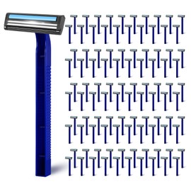 Disposable Razors Bulk for Shave - Mens Bulk Razors for Shaving with Lubricating Strip & 2 Stainless Steel Blades, Multipurpose Portable Razor for Bathing Hotel Travel（100 Count）