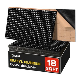 SGM Black 80mil 18 sqft Car Sound Deadening Mat, Automotive Sound Deadener, Self Adhesive Butyl Car Sound Deadening Material, Audio Noise Insulation and Dampening Sheets