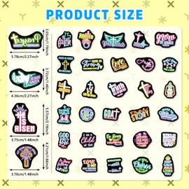 70 Pcs Glow in The Dark Neon Christian Bible Kids Stickers, Jesus Christ Faith Vinyl Waterproof Water Bottle Decals, Teens Adults Religious Christianity Christmas Thanksgiving Decor