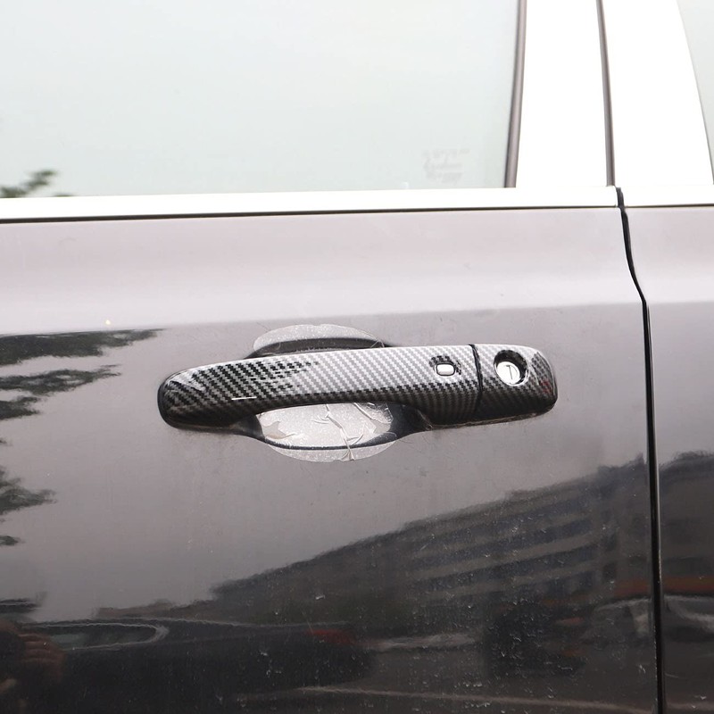 crosselec Carbon Fiber Door Handles Trim Cover for 2015-2021 Chrysler