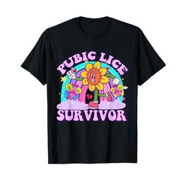 Pubic Lice Survivor Funny Meme Inappropriate Adult Humor T-Shirt