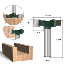 Bestgle1/2 Inch Shank CNC Spoilboard Surfacing Router Bits, Industrial Grade 3 Flutes 2 Inch Cutting Diameter Slab Flattening Router Bit Woodworking Milling Cutter Planer Tool
