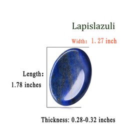XIANNVXI Lapis Lazuli Crystals Stones Crystal Worry Stones Thumb Gemstones Healing Stones Natural Polished Oval Palm Pocket Stone Anxiety Stress Relief Meditation