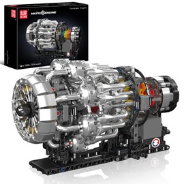 Mould King 10216 Turbojet Engine Building Sets, Mechanical Aviation Aircraft Engine Model Kit That Runs, Build Your Own STEM Model Engine, Gift for Age 14+/Adult Collections Enthusiasts (1214+ PCS)