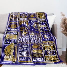 LCXAPPE Gifts Football Blanket 60" x 50", City Sports Gifts for Fans, Purple Team Football Stuff for Sports Lovers Bedroom Decor Sofa Couch Bed