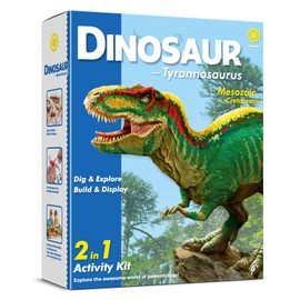 Dinosaur Tyrannosaurus Fossil Dig Kit - 2-in-1 Excavate & Build Set with Tools, Educational STEM Toy Gift for Kids Ages 6+