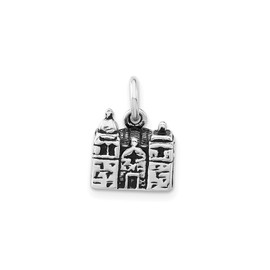 Sterling Silver Cathedral Charm Pendant with Detailed Architectural Design, Religious Faith Symbolism, Historic Church Replica, Christian Jewelry for Necklace or Bracelet, Mission Basilica Style