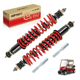 AIPSET Golf Cart Shock Absorber Compatible with EZGO TXT/Medalist 1994-up, TXT Shocks with Extenders, Front Rear Coil Over Heavy Duty Shock, OEM# 70928-G01, 70630-G01, 76418-G01, 2PCS, Red