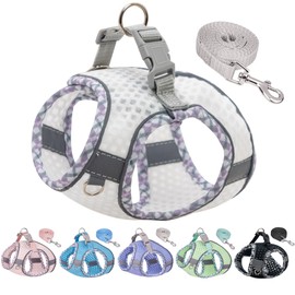 JOYPAWS Summer Pet Supply No Pull, Step in Adjustable Dog Harness with Padded Vest for Hot Weather, Escape Proof Ultra Thin Soft Easy to Put on Small Dogs White S